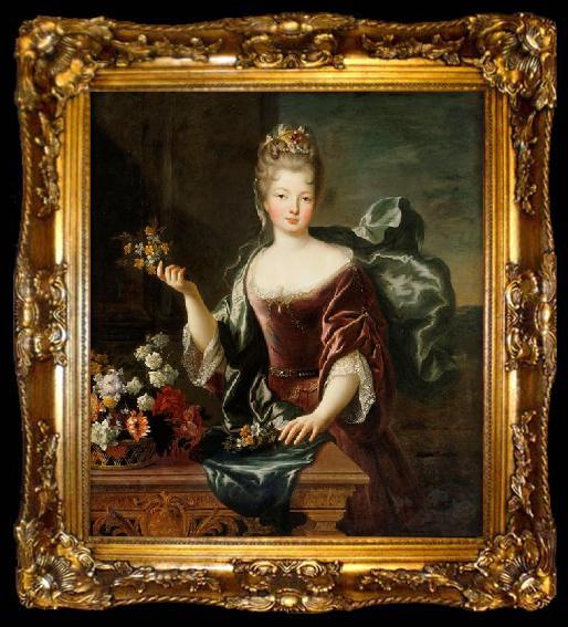 framed  Circle of Pierre Gobert Portrait of Francoise Marie de Bourbon, ta009-2